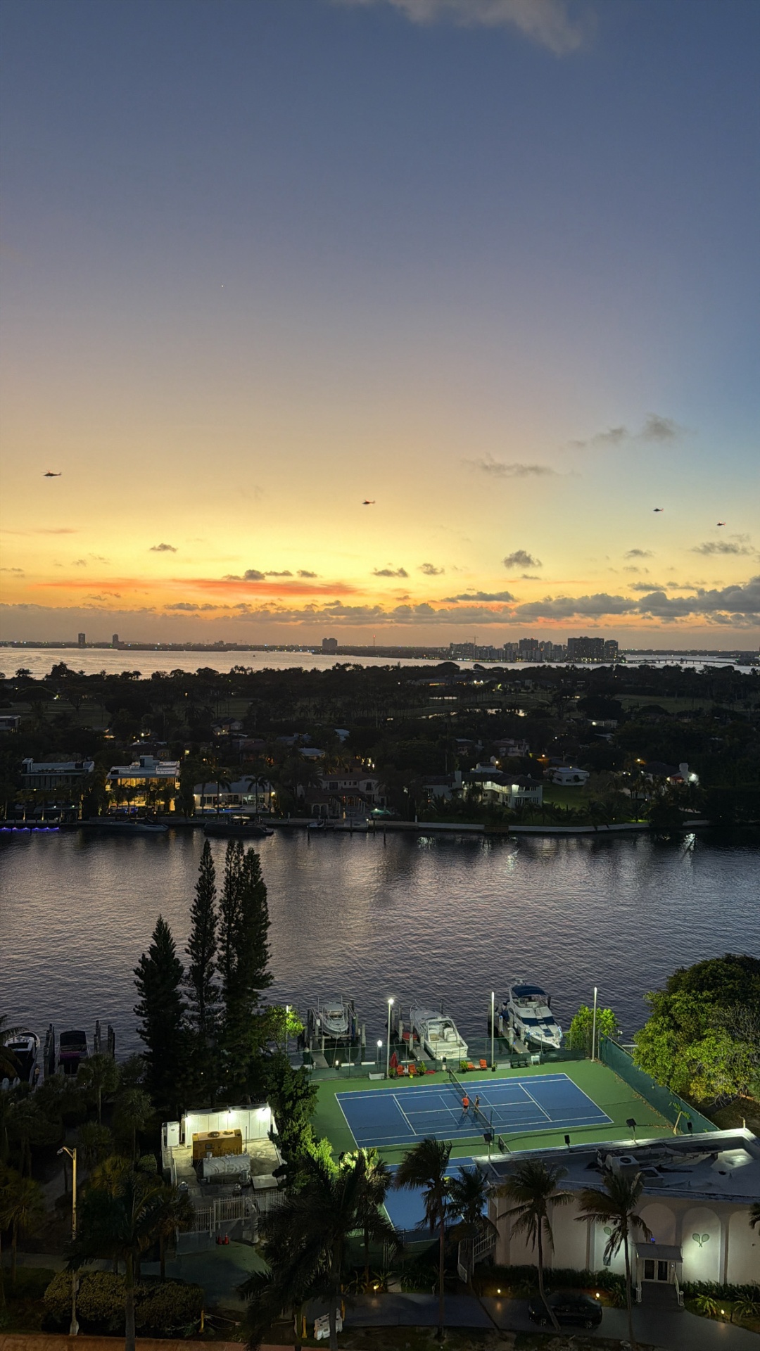 Waterfront tennis courts at Equalité Miami